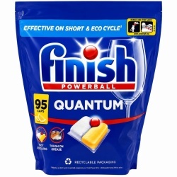 Detergent capsule automat pentru masina de spalat vase Finish Quantum Lemon, 95 spalari