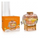 Dispenser din sticla cu robinet si suport lemn, limonada, suc, 3.6L - Img 5