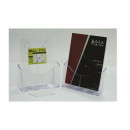 Display plastic pentru brosuri, de birou/perete, 1 x A4-portrait, KEJEA - transparent