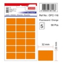 Etichete autoadezive color, 22 x 32 mm, 90 buc/set, TANEX - orange fluorescent