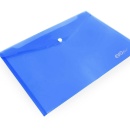Mapa plastic cu buton A4, 160 microni EVOffice - albastru transparent