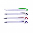 Pix plastic cu mecanism twist, corp alb si accesorii color, mina tip Parker, EV 2375