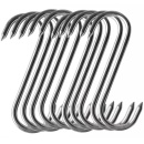 Set 10 carlige macelarie, inox, pentru agatat carnea, 13cm