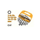 Set 9 chei tubulare cu cot tip L 8-19mm, Cr-V, Tolsen Industrial - Img 2