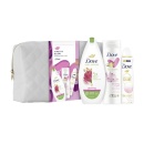 Set cadou Dove: Gel de dus Dove Glowing, 225 ml + deodorant Dove Calming Blossom, 150 ml + lotiune de corp Dove Glowing Care, 250 ml + geanta cadou