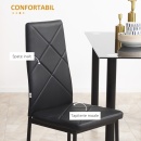 Set de 4 scaune Living cu spatar inalt, piele PU si otel, 41x50x97cm - Img 9