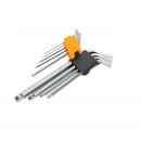 Set de 9 Chei Imbus Extra Lung si Varf Sferic Cr-V, Tolsen