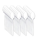 Set lingurite plastic, transparente, reutilizabile, 50 buc