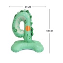 Balon de petrecere din folie, In forma de animalut, Cifra 4 Aligator 55 cm, Cu pozitionare pe podea - Img 2