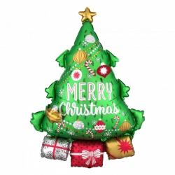 Balon folie Brad de Craciun Merry Christmas 80 cm