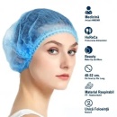 Bonete unica folosinta, elastic dublu, albastre, spunbond, 52 cm, 100 buc