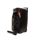 Boxea portabila bluetooth, tip troler Spacer COUGAR - RMS 35W, 8" woofer, acumulator 1800 mAh USB/microSD, remote control, wireless microphone - Img 3