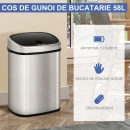 Cos de Gunoi Inox Cu Senzor automat 58 litri