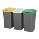 Cos gunoi modular 25 litri, colectare selectiva 3 buc
