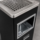 Coș metalic cu scrumieră pentru interior, finisaj vopsit negru, 35 L - Img 5