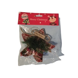 Decoratiune Craciun din Textil Stea Merry Christmas 12 x 10 cm