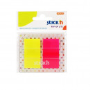 Film index autoadeziv 45 x 25mm, 2 x 20 file, cu dispenser, Stick"n Pop-up Lite - 2 culori neon