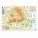 Harta ROMANIA fizica 140x100 cm, Ifizica-rutiera AMCO plastifiat