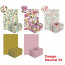 Hartie decorativa pentru impachetat cadouri, 70 x 200 cm, Desing Neutral 23, motive asortate