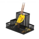 Organizer metalic Mesh, de birou, 4 compartimente, negru - Img 2
