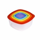 Set 8 caserole cu capac Curcubeu, depozitare alimente, 8 dimensiuni