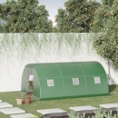 Solar Sera Tunel de Exterior cu Copertina din PE, Usa cu Fermoar si 6 Ferestre, 4.5x3x2 m, verde