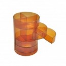 Suport instrumente de scris pentru birou transparent cu 7 compartimente