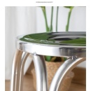 Taburet rotund de bucatarie, cadru din inox - Img 4