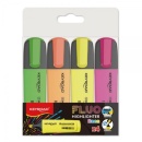 Textmarkere Evidentiator 4 culori Keyroad Fluo Neon