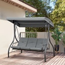Balansoar de gradina convertibil in pat, 3 locuri, 195 x 117 x 175 cm - Img 3