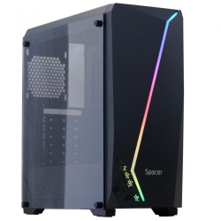 Carcasa Spacer Flash, RGB, Mid Tower, Black