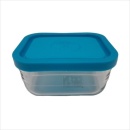 Caserola alimente, dreptughiulara din sticla si capac, Andia, 600 ml