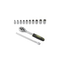 Cheie cu clichet reversibila 1/4'', Bara de extensie: 152mm, capete chei tubulare, chrome vanadium, Set 12 piese Heinner - Img 2