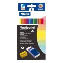 Creion color 12 cerat + radieră si ascuțitoare MILAN