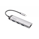 Hub Verbatim USB-C Multiport 4-in-1, Aluminiu