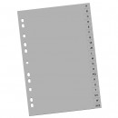 Index plastic gri, alfabetic A-Z, A4, 120 microni, Optima
