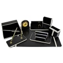 Set birou LUX 9 piese imitatie piele negru