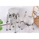 Taburet rotund de bucatarie, cadru din inox - Img 5