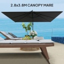 Umbrelă de grădină cu braț 280x380 cm, rotativă la 360° și înclinabilă - Img 5