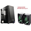Carcasa Gaming Spacer Hunter, Middle Tower ATX, sticla securizata, negru