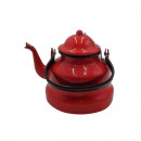 Ceainic emailat cu fund drept 2.5 litri, 20 cm, rosu