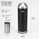 Coș de gunoi inox 80 L cu capac push pentru spatii comerciale si institutii, 940 x 350 mm - Img 3