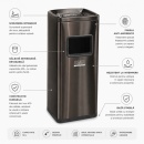 Coș inox cu scrumieră Premium Black Gold, anti-amprentă, 50 L - Img 3