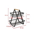 Cos pentru fructe sau legume, inox/lemn, 27x17x29,5 cm - Img 4