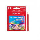 Creioane colorate mici, 1/2, corp hexagonal, 12 culori/set, EPENE