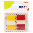 Film index autoadeziv 45 x 25mm, 2 x 20 file, dispenser, Stickn Pop-up Lite -2 culori trans/neon