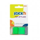 Film index autoadeziv 45 x 25mm, 50 file/set, cu dispenser, Stick"n Pop-up - verde