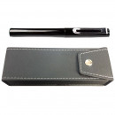 Roller metalic negru cu accesorii cromate, in cutie imitatie piele