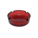 Scrumiera din sticla rosu transparent, 105 x 40 mm