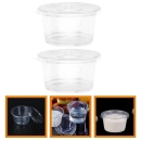 Set 50 cupe desert transparente din plastic, cu capac, 250 ml